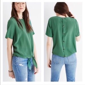 Madewell Green Front Tie Top M